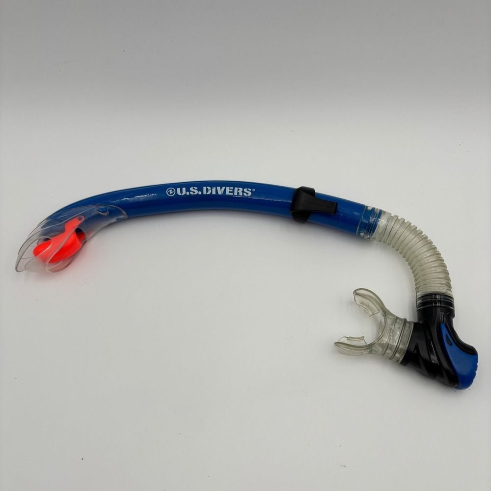 U.S. Divers Snorkel Unisex One Size Blue Excellent Dry Top Purge Valve Flex Tube